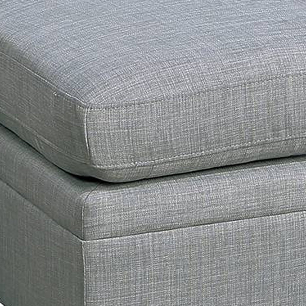 Gimy 37 Inch Ottoman Cushioned Seat Gray Dorris Upholstery Solid Wood By Casagear Home BM314411