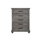 Fimmy 54 Inch Tall Dresser Chest with 5 Drawers, Rustic Gray Wood Finish By Casagear Home