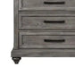 Fimmy 54 Inch Tall Dresser Chest with 5 Drawers Rustic Gray Wood Finish By Casagear Home BM314412