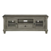 Rome 64 Inch TV Media Entertainment Console Brown and Gray Solid Wood By Casagear Home BM314413