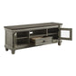 Rome 64 Inch TV Media Entertainment Console Brown and Gray Solid Wood By Casagear Home BM314413