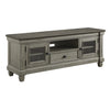 Rome 64 Inch TV Media Entertainment Console Brown and Gray Solid Wood By Casagear Home BM314413