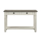 Rome 48 Inch Sofa Table Rectangular 2 Drawers White Brown Solid Wood By Casagear Home BM314416