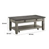 Rome 48 Inch Cocktail Table 2 Drawers Casters Brown and Gray Solid Wood By Casagear Home BM314417