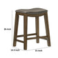 Miel 26 Inch Counter Height Stool Gray Faux Leather Seat Brown Solid Wood By Casagear Home BM314433