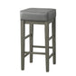 Vin 31 Inch Counter Height Stool Gray Faux Leather Seat Wood Set of 2 By Casagear Home BM314436