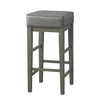 Vin 31 Inch Counter Height Stool Gray Faux Leather Seat Wood Set of 2 By Casagear Home BM314436