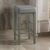 Vin 31 Inch Counter Height Stool Gray Faux Leather Seat Wood Set of 2 By Casagear Home BM314436