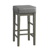 Vin 31 Inch Counter Height Stool, Gray Faux Leather Seat, Wood, Set of 2 By Casagear Home