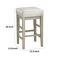 Vin 26 Inch Counter Height Stool White Faux Leather Seat Wood Set of 2 By Casagear Home BM314437