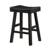 Casy 25 Inch Counter Height Stool Saddle Seat Black Rubberwood Set of 2 By Casagear Home BM314438