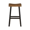 Casy 25 Inch Counter Height Stool Brown Saddle Seat Black Set of 2 By Casagear Home BM314439