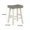 Casy 25 Inch Counter Height Stool Saddle Seat White Rubberwood Set of 2 By Casagear Home BM314440