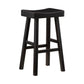 Casy 30 Inch Bar Height Stool Saddle Seat Black Rubberwood Set of 2 By Casagear Home BM314441