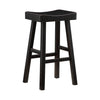 Casy 30 Inch Bar Height Stool Saddle Seat Black Rubberwood Set of 2 By Casagear Home BM314441