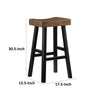 Casy 30 Inch Bar Height Stool, Brown Saddle Seat, Black Rubberwood, Set of 2 By Casagear Home