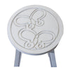 Sidi 11 Inch Step Stool Footrest Wood Butterfly Print Round White By Casagear Home BM314454