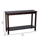 Ani 48 Inch Console Table, 2 Shelves, Slatted Design, Eucalyptus Espresso By Casagear Home