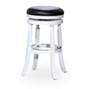 Opi 30 Inch Swivel Barstool, Round Cushioned Seat, White Finish, Black By Casagear Home