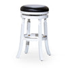 Opi 30 Inch Swivel Barstool Round Cushioned Seat White Finish Black By Casagear Home BM314461