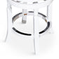 Opi 30 Inch Swivel Barstool, Round Cushioned Seat, White Finish, Black By Casagear Home