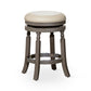 Opi 24 Inch Swivel Counter Stool, Bonded Leather, Weathered and French Gray By Casagear Home