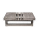 Hida 33 Inch Outdoor Patio Coffee Table Grooved Top Gray Eucalyptus Wood By Casagear Home BM314482