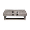 Hida 33 Inch Outdoor Patio Coffee Table Grooved Top Gray Eucalyptus Wood By Casagear Home BM314482