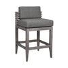 Hida 28 Inch Outdoor Patio Counter Stool Chair Gray Olefin Cushions By Casagear Home BM314484