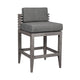 Hida 28 Inch Outdoor Patio Counter Stool Chair Gray Olefin Cushions By Casagear Home BM314484