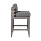 Hida 28 Inch Outdoor Patio Counter Stool Chair Gray Olefin Cushions By Casagear Home BM314484