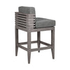 Hida 28 Inch Outdoor Patio Counter Stool Chair Gray Olefin Cushions By Casagear Home BM314484