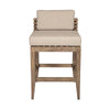 Hida 30 Inch Outdoor Patio Barstool Chair Taupe Olefin Cushions Wood By Casagear Home BM314487