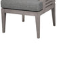 Hida 24 Inch Outdoor Patio Dining Chair Ridged Gray Wood Olefin Cushions By Casagear Home BM314488