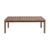 Sol 52 Inch Outdoor Coffee Table, Slatted Top, Weathered Eucalyptus Wood By Casagear Home