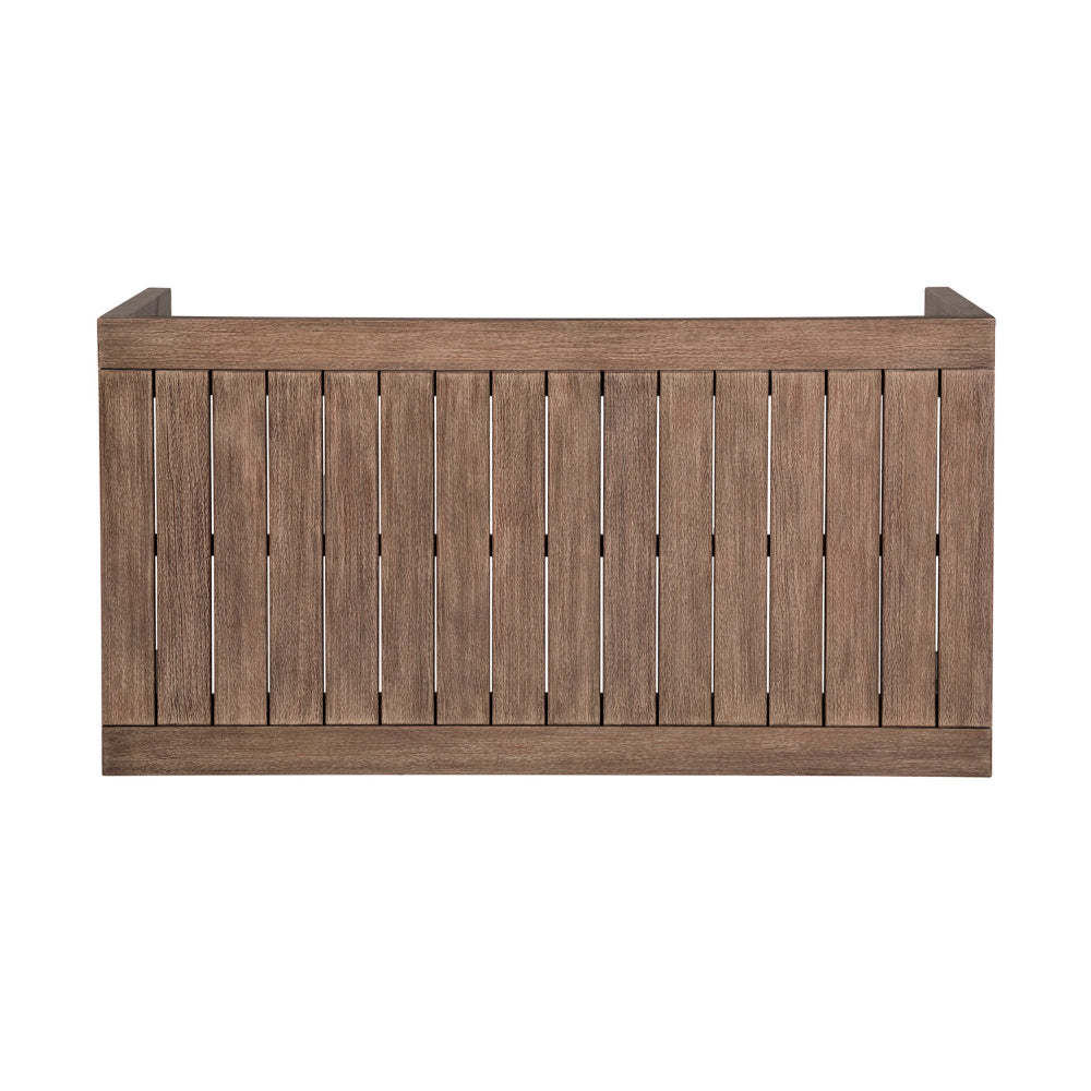 Sol 52 Inch Outdoor Coffee Table, Slatted Top, Weathered Eucalyptus Wood By Casagear Home