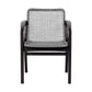 Tira 25 Inch Outdoor Patio Dining Chair Black Eucalyptus Frame Woven Rope By Casagear Home BM314493