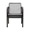 Tira 25 Inch Outdoor Patio Dining Chair Black Eucalyptus Frame Woven Rope By Casagear Home BM314493