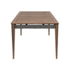 Kimi 65 Inch Outdoor Dining Table Brown Eucalyptus Wood Woven Rope Apron By Casagear Home BM314500