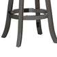 Opi 30 Inch Swivel Barstool Round Weathered Gray Faux Leather and Wood By Casagear Home BM314504