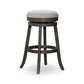 Opi 30 Inch Swivel Barstool, Round Cushioned Seat, Weathered Gray, Beige By Casagear Home