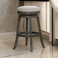 Opi 30 Inch Swivel Barstool Round Cushioned Seat Weathered Gray Beige By Casagear Home BM314505