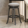 Opi 30 Inch Swivel Barstool, Round Cushioned Seat, Weathered Gray, Beige By Casagear Home