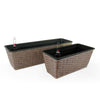 Wiki 23 Inch Self Watering Planter Set of 2 Hand Woven Wicker Brown By Casagear Home BM314508