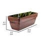 23 Inch Self Watering Planter, Rectangular Painted Plastic Body, Dark Brown By Casagear Home