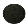 Sidi 11 Inch Step Stool Footrest, Wood Maple Leaf Print, Round, Dark Brown By Casagear Home