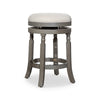 Opi 24 Inch Swivel Counter Stool, Beige Seat, Weathered Gray Solid Wood By Casagear Home