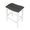 Ani 25 Inch Counter Stool Set of 2 Gray Faux Leather Saddle Seat White By Casagear Home BM314523