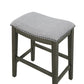 Ani 25 Inch Counter Stool Set of 2, Soft Faux Leather Saddle Seat, Gray By Casagear Home