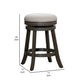 Opi 24 Inch Swivel Counter Stool, Charcoal Cushioned Seat, Weathered Gray By Casagear Home